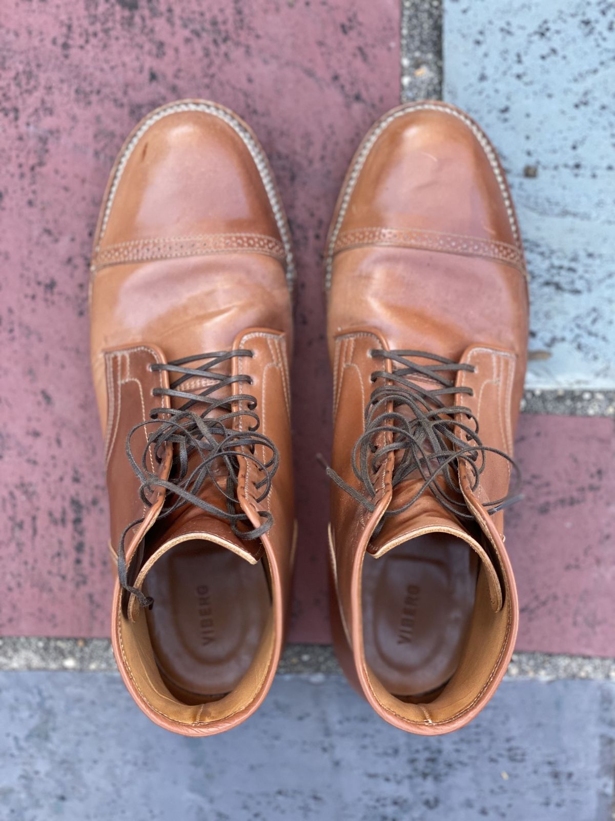Photo by patinathunderdome on November 5, 2021 of the Viberg Service Boot in Horween Natural Shell Cordovan.