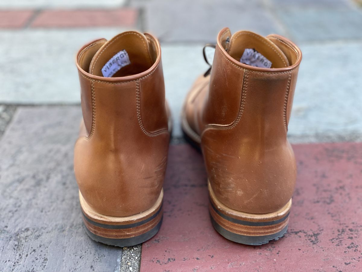 Photo by patinathunderdome on December 4, 2021 of the Viberg Service Boot in Horween Natural Shell Cordovan.