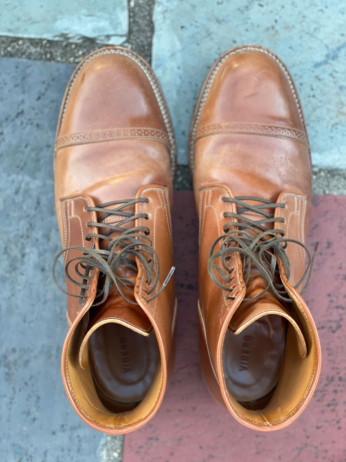 Photo by patinathunderdome on December 4, 2021 of the Viberg Service Boot in Horween Natural Shell Cordovan.