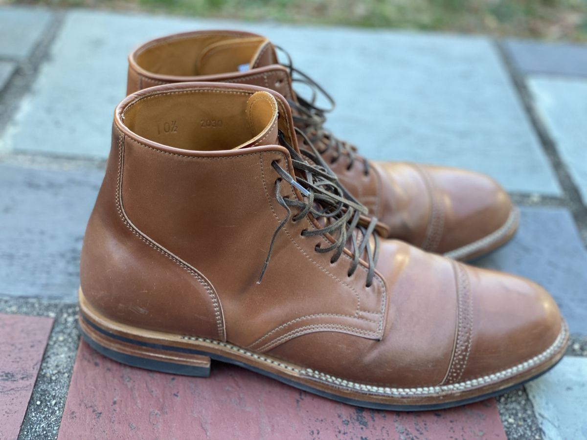 Photo by patinathunderdome on January 4, 2022 of the Viberg Service Boot in Horween Natural Shell Cordovan.