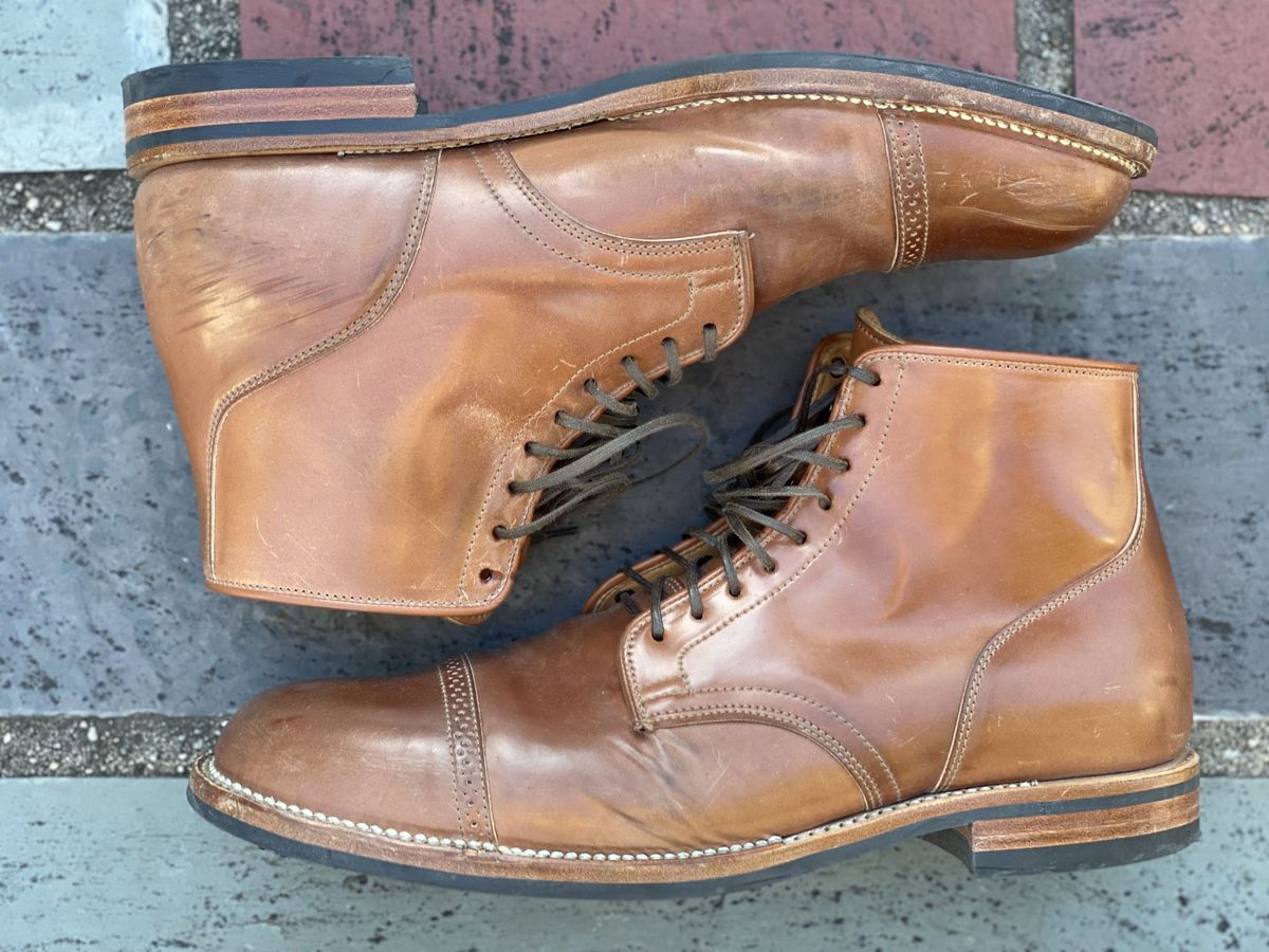 Photo by patinathunderdome on January 4, 2022 of the Viberg Service Boot in Horween Natural Shell Cordovan.
