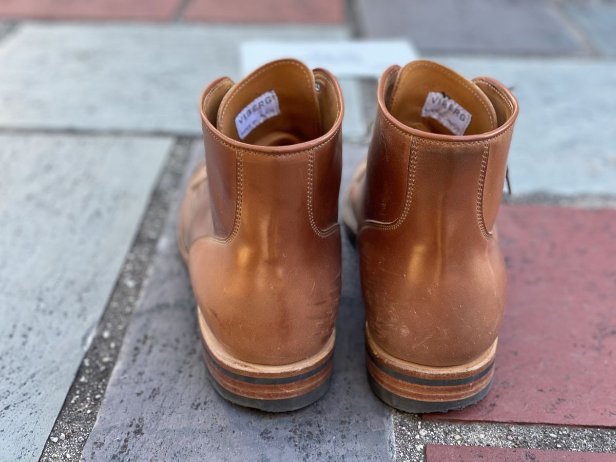 Photo by patinathunderdome on January 4, 2022 of the Viberg Service Boot in Horween Natural Shell Cordovan.