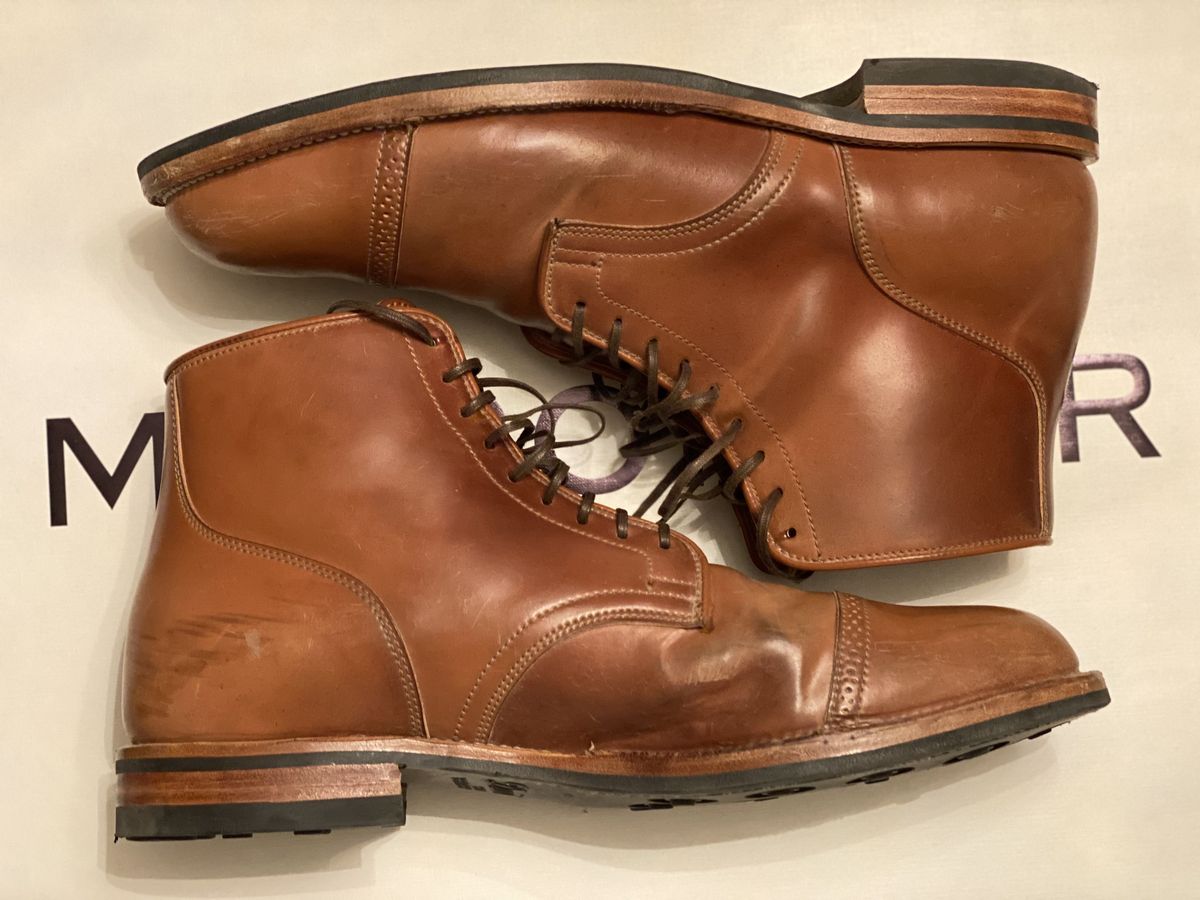 Photo by patinathunderdome on February 5, 2022 of the Viberg Service Boot in Horween Natural Shell Cordovan.