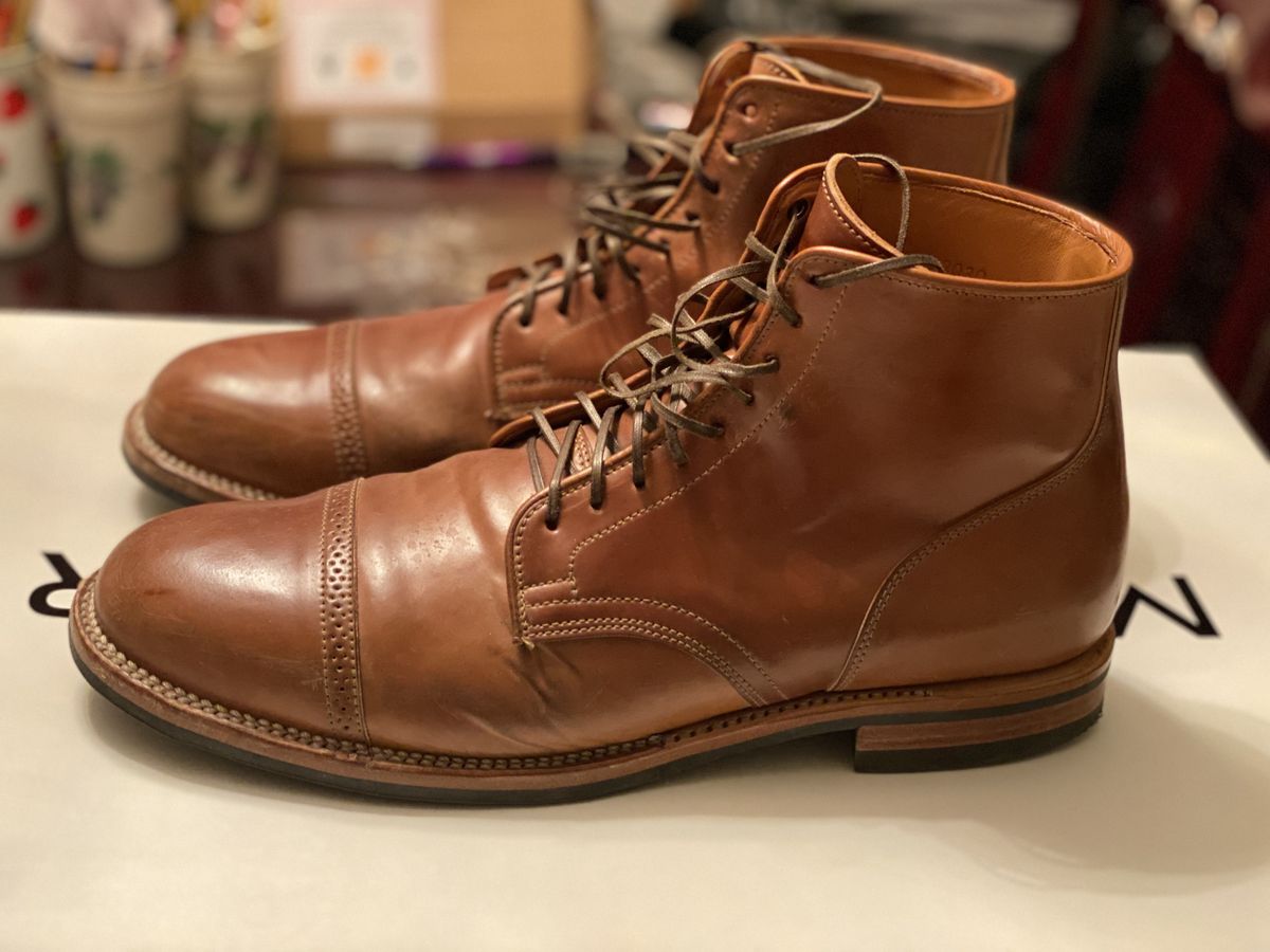 Photo by patinathunderdome on February 5, 2022 of the Viberg Service Boot in Horween Natural Shell Cordovan.