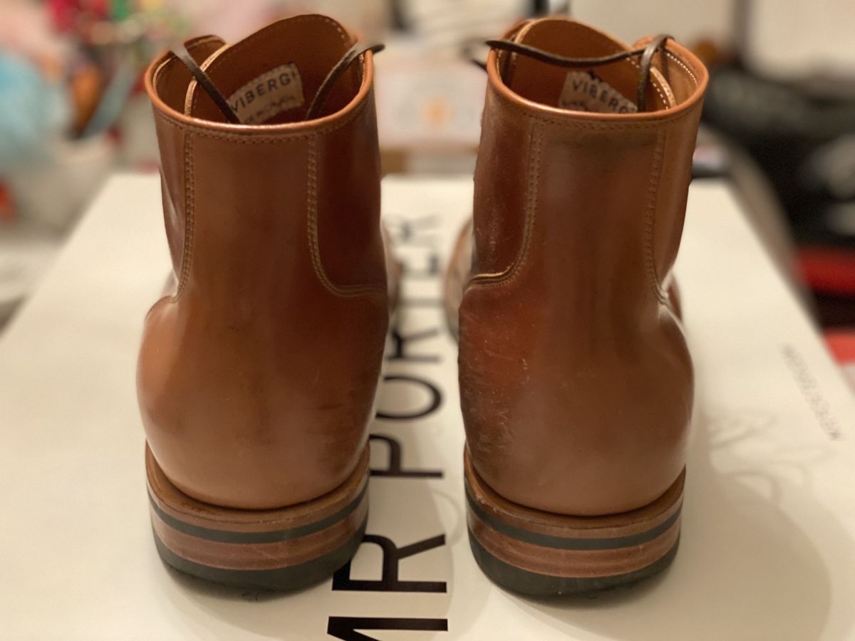 Photo by patinathunderdome on February 5, 2022 of the Viberg Service Boot in Horween Natural Shell Cordovan.