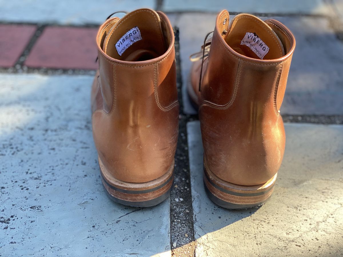 Photo by patinathunderdome on March 3, 2022 of the Viberg Service Boot in Horween Natural Shell Cordovan.