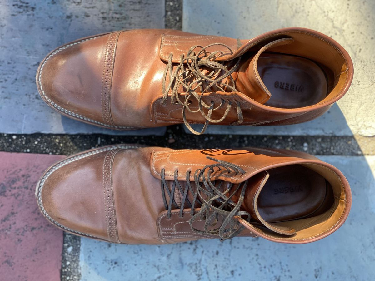 Photo by patinathunderdome on March 3, 2022 of the Viberg Service Boot in Horween Natural Shell Cordovan.