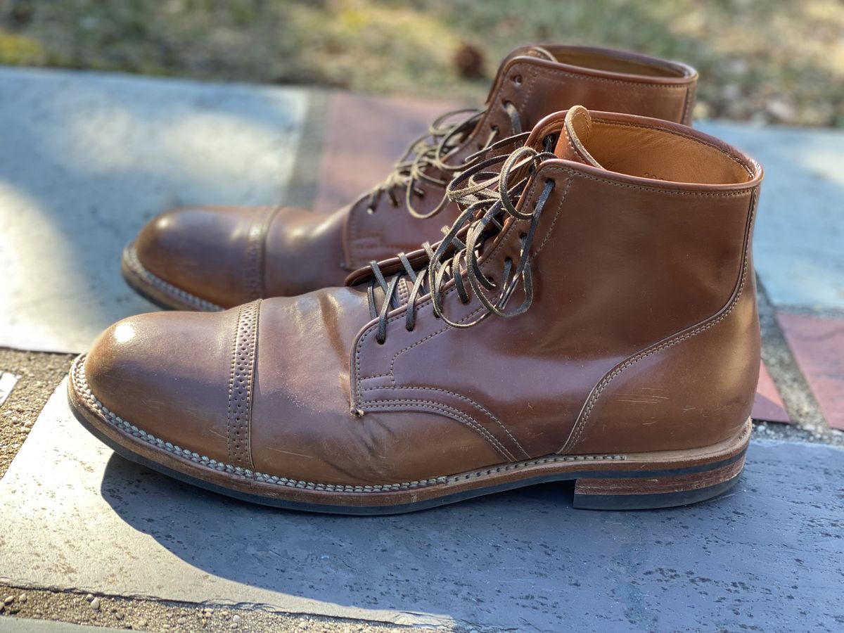 Photo by patinathunderdome on March 3, 2022 of the Viberg Service Boot in Horween Natural Shell Cordovan.