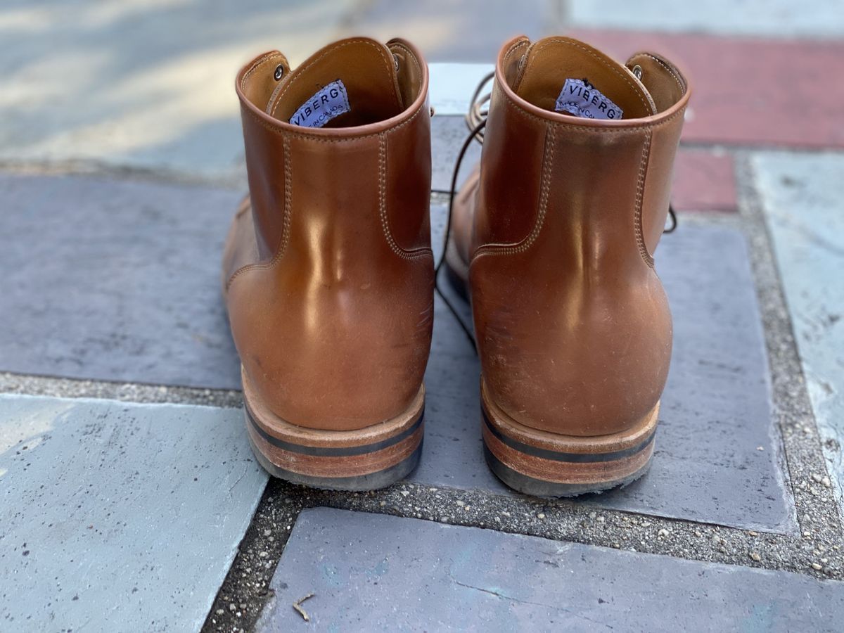 Photo by patinathunderdome on April 4, 2022 of the Viberg Service Boot in Horween Natural Shell Cordovan.