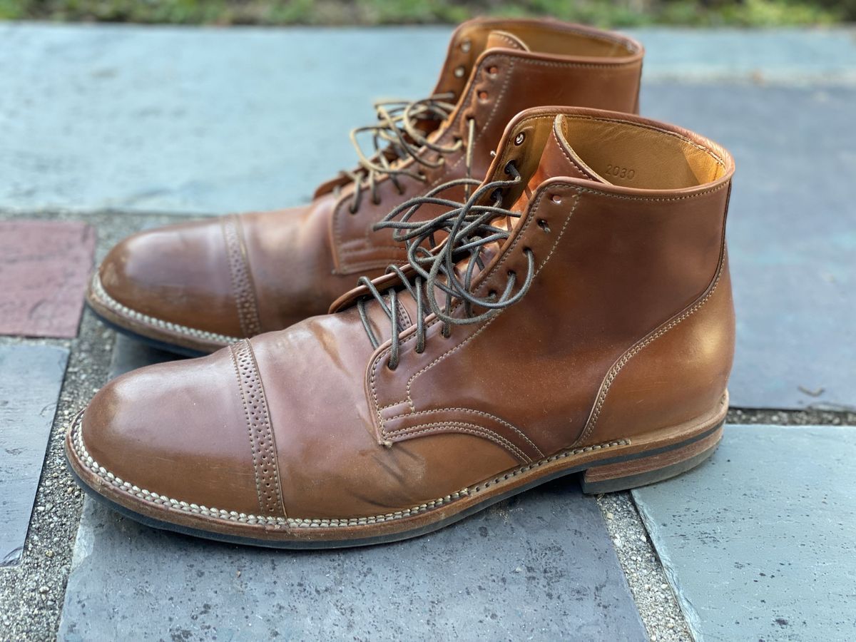 Photo by patinathunderdome on April 4, 2022 of the Viberg Service Boot in Horween Natural Shell Cordovan.