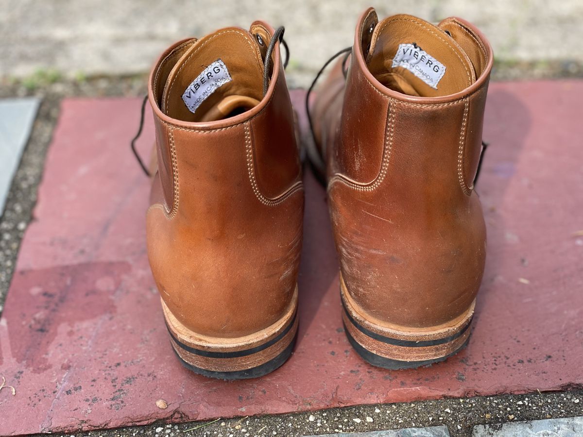 Photo by patinathunderdome on May 5, 2022 of the Viberg Service Boot in Horween Natural Shell Cordovan.