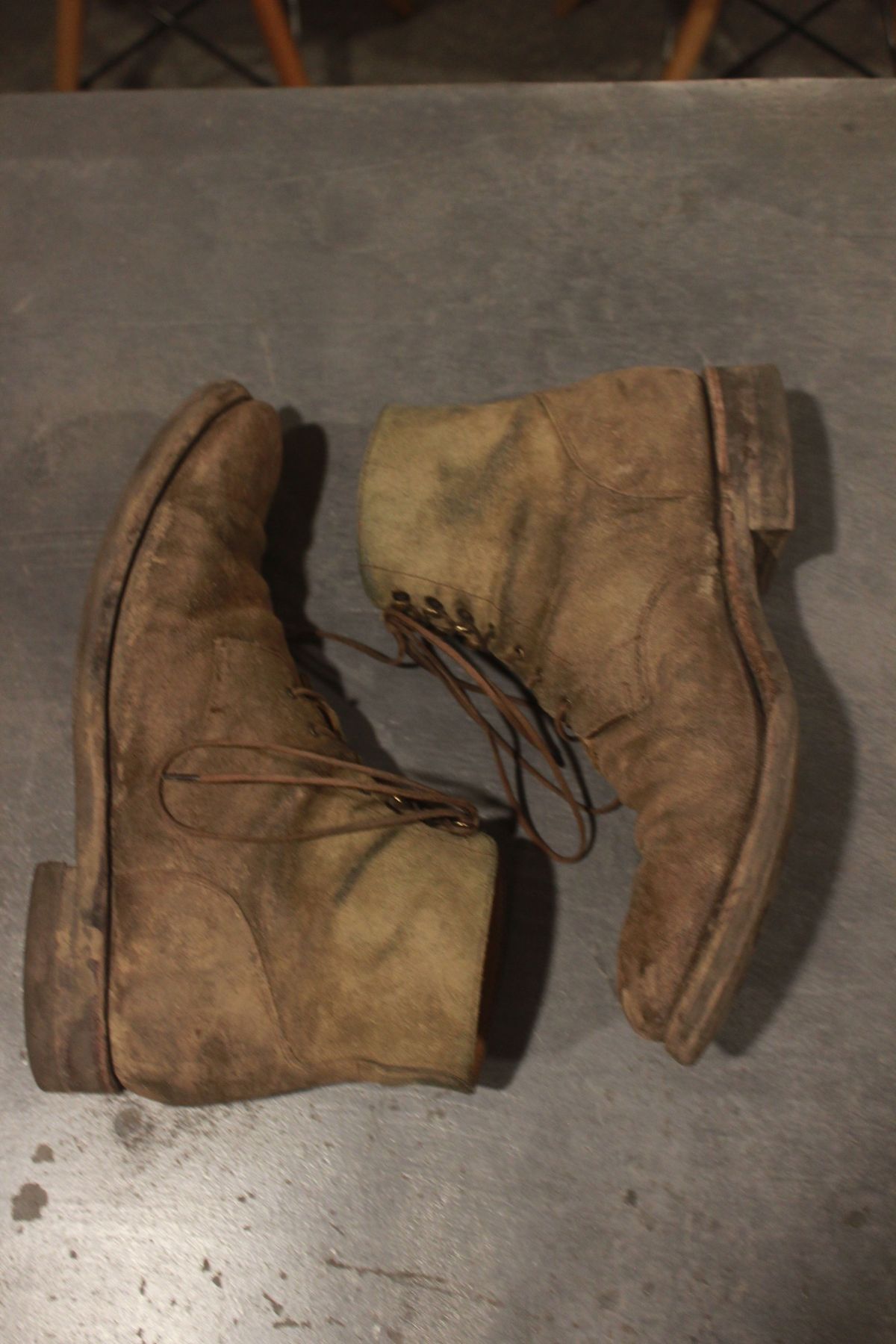 Photo by patinathunderdome on December 6, 2021 of the Rider Boot Co. Dundalk in Lo Stivale Olive Reverso Calf.
