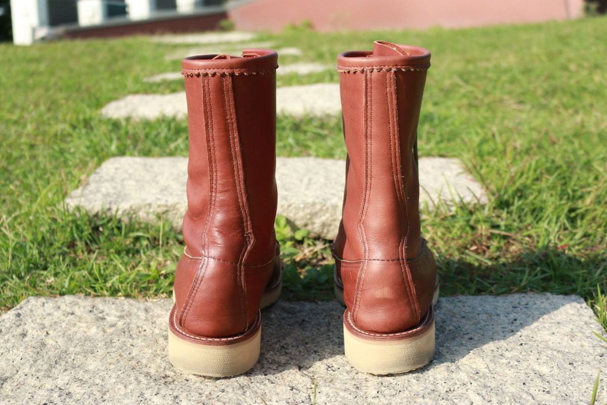 Photo by patinathunderdome on November 5, 2021 of the Russell Moccasin Co. Bird Shooter in Brown Oil Tan.