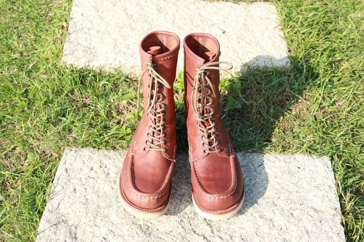 Photo by patinathunderdome on November 5, 2021 of the Russell Moccasin Co. Bird Shooter in Brown Oil Tan.
