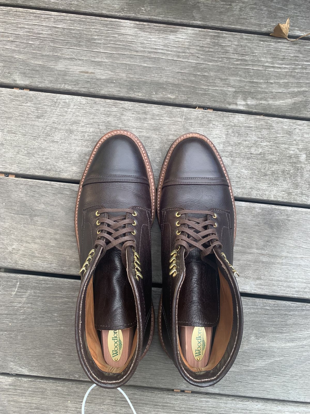 Photo by patinathunderdome on October 1, 2021 of the Alden x Stitchdown Stitchup 2.0 in Horween Arabica Lux Calfskin.