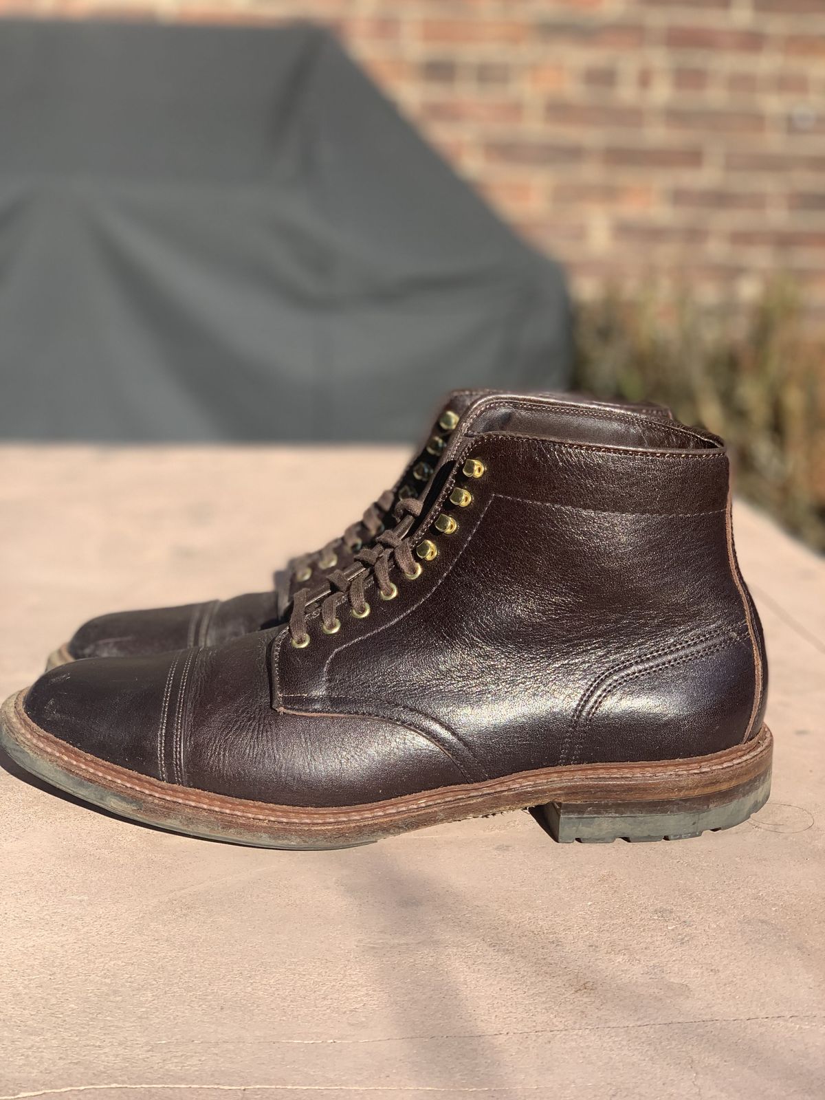 Photo by patinathunderdome on January 4, 2022 of the Alden x Stitchdown Stitchup 2.0 in Horween Arabica Lux Calfskin.