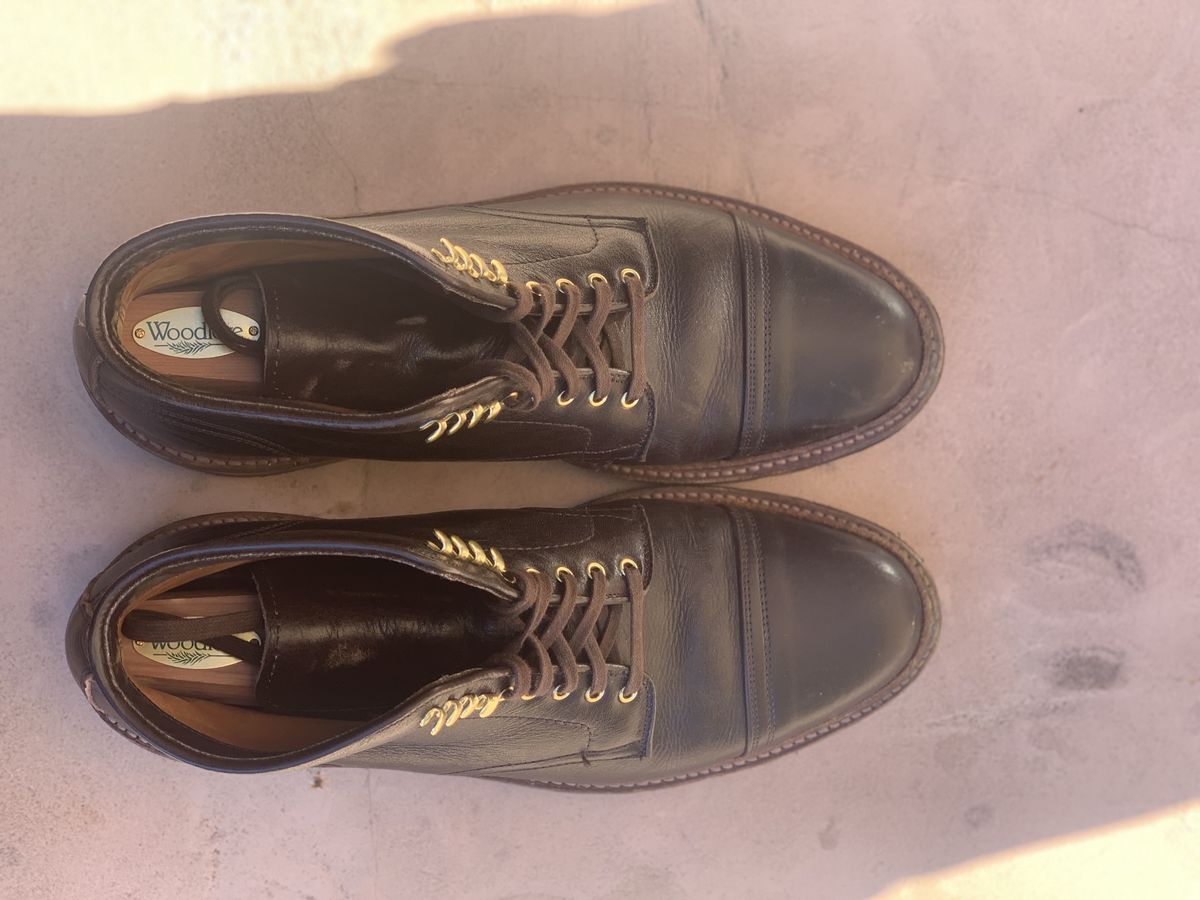 Photo by patinathunderdome on January 4, 2022 of the Alden x Stitchdown Stitchup 2.0 in Horween Arabica Lux Calfskin.