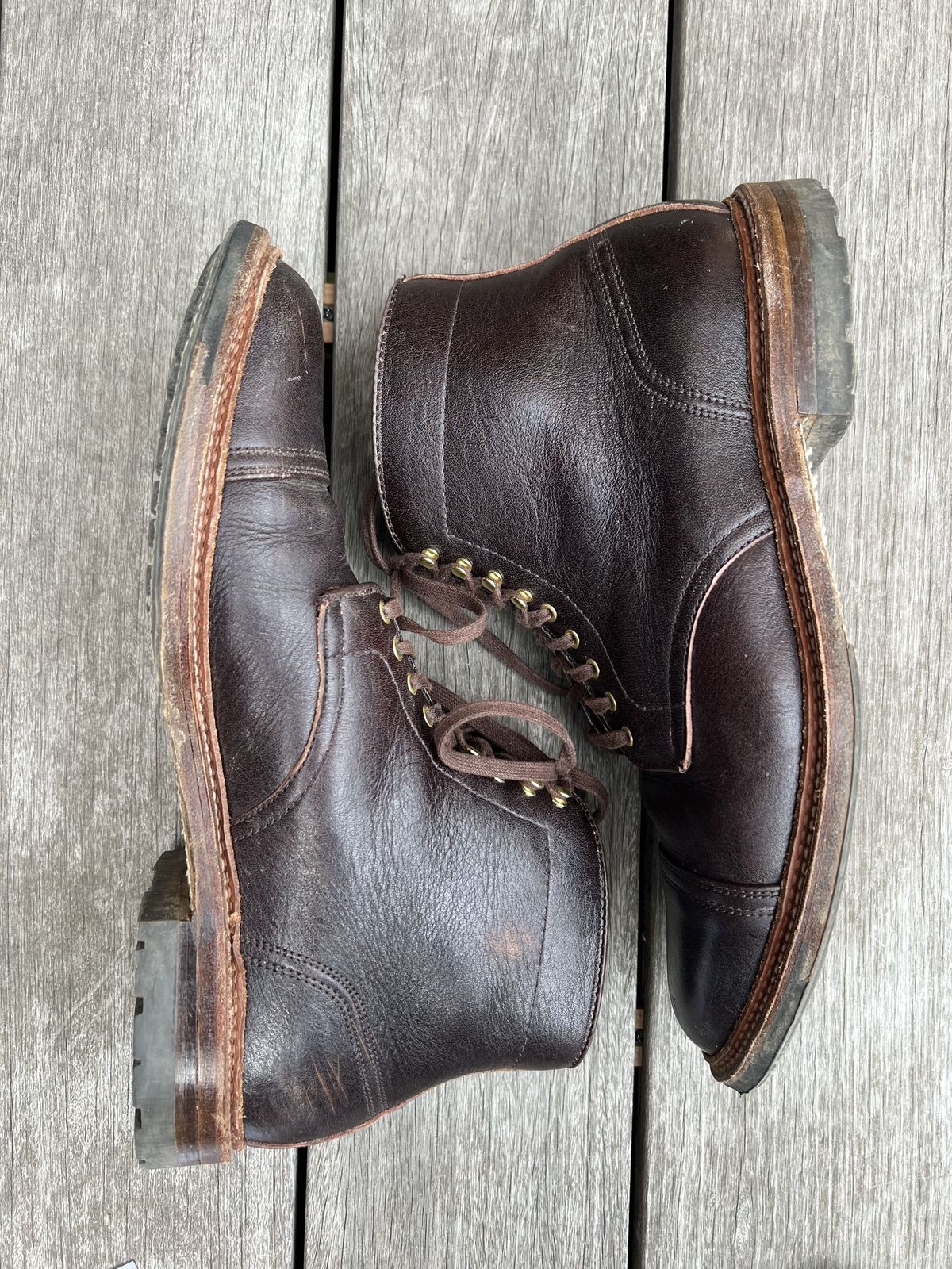 Photo by patinathunderdome on March 5, 2022 of the Alden x Stitchdown Stitchup 2.0 in Horween Arabica Lux Calfskin.