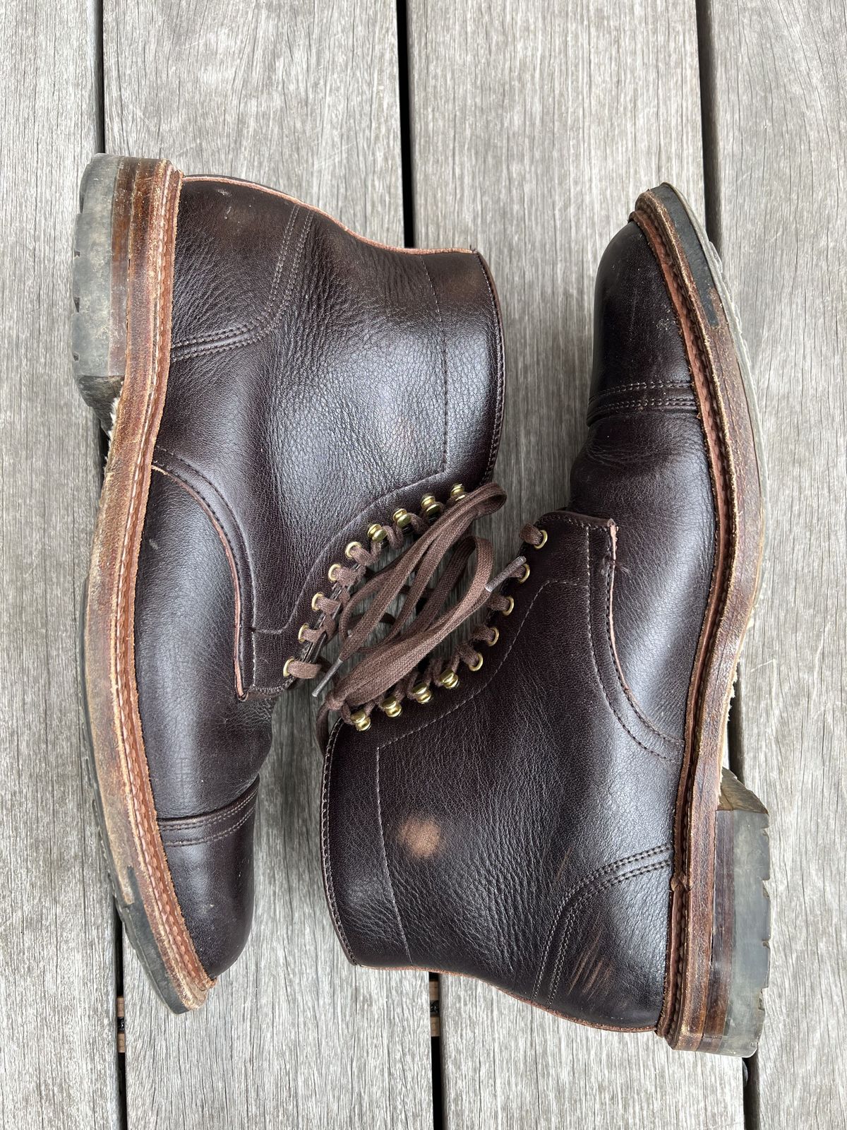 Photo by patinathunderdome on March 5, 2022 of the Alden x Stitchdown Stitchup 2.0 in Horween Arabica Lux Calfskin.