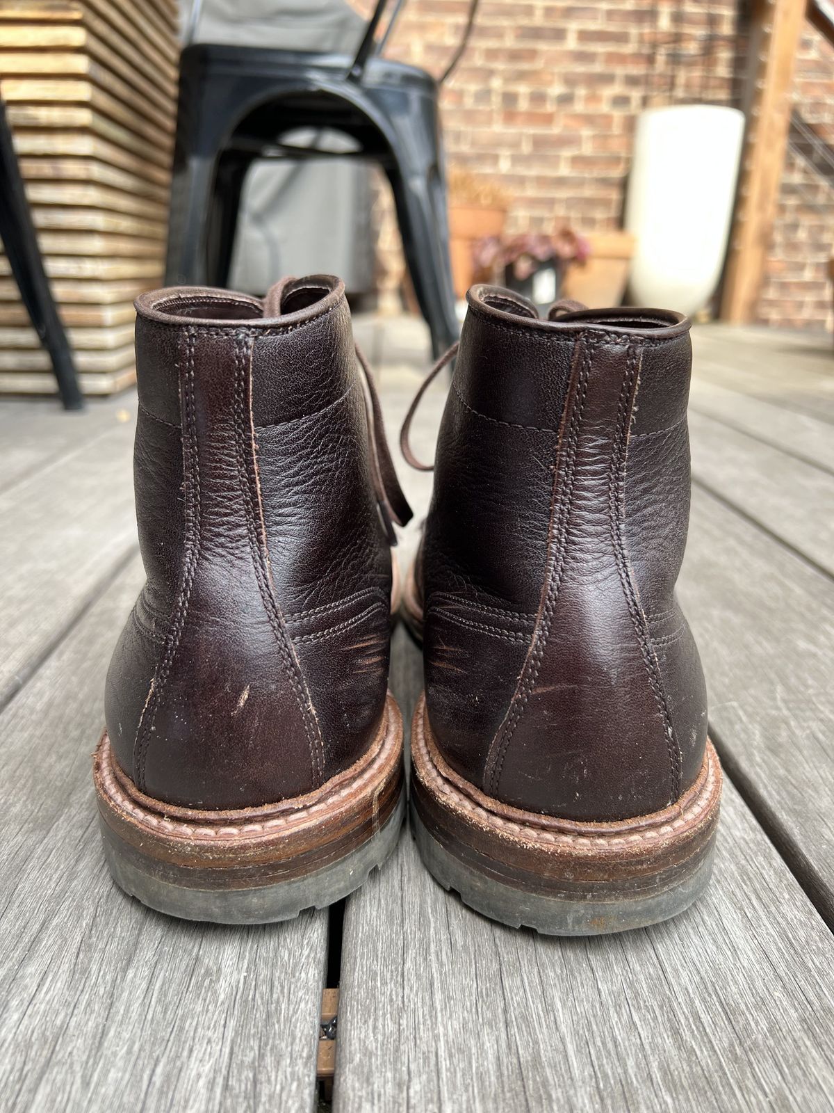 Photo by patinathunderdome on March 5, 2022 of the Alden x Stitchdown Stitchup 2.0 in Horween Arabica Lux Calfskin.