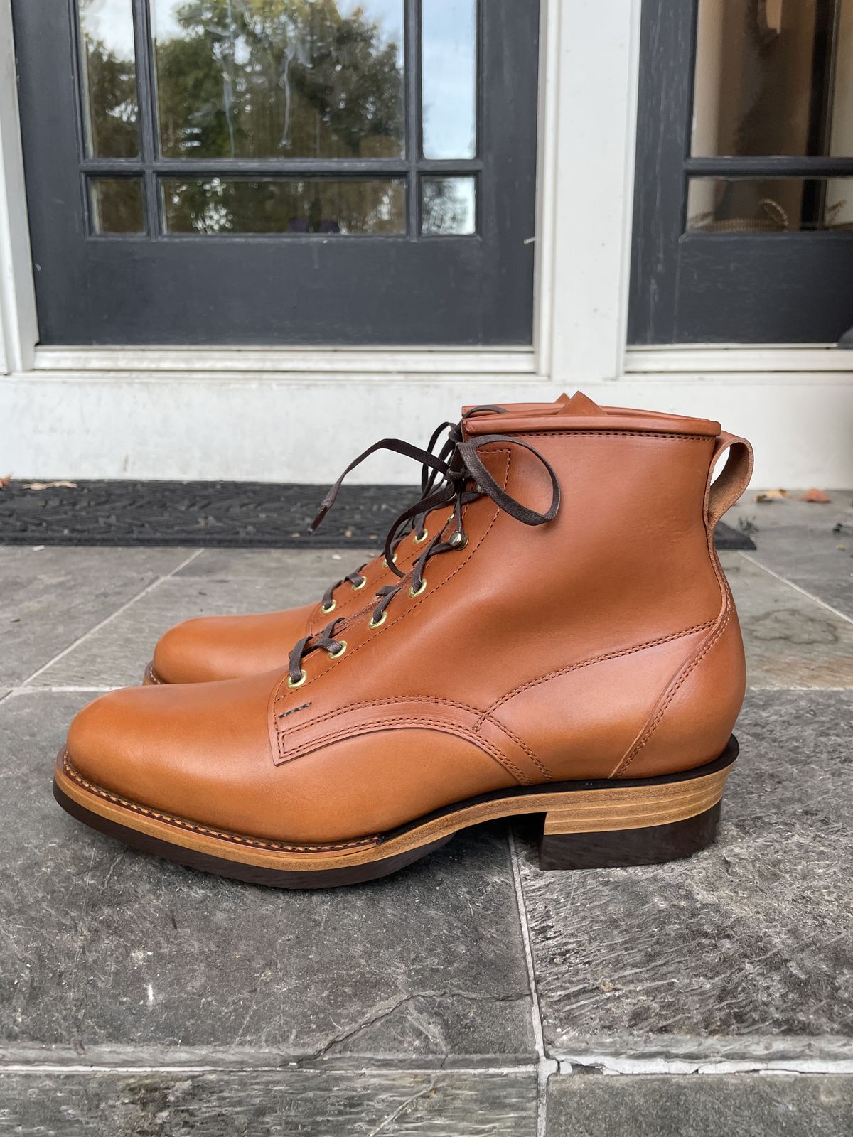 Photo by patinathunderdome on September 30, 2021 of the White Kloud Blucher.87 in Badalassi Carlo Cognac Minerva.