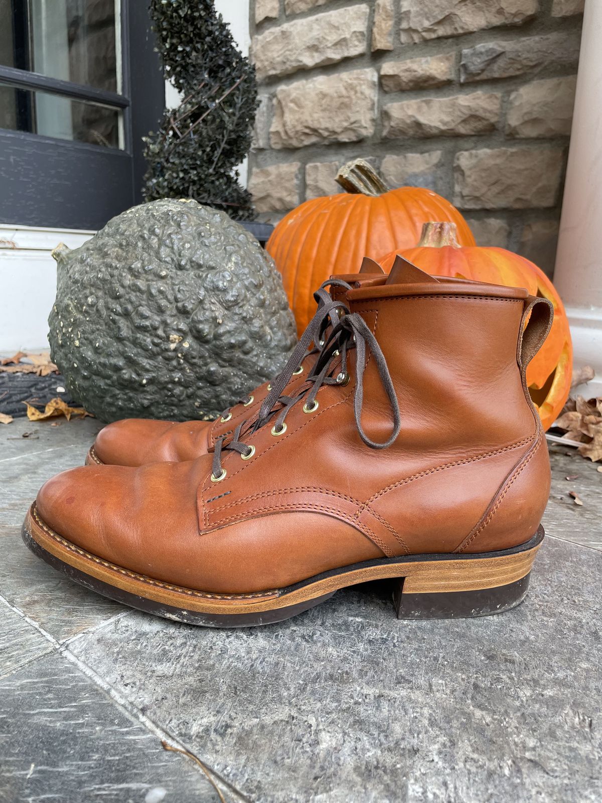 Photo by patinathunderdome on November 2, 2021 of the White Kloud Blucher.87 in Badalassi Carlo Cognac Minerva.
