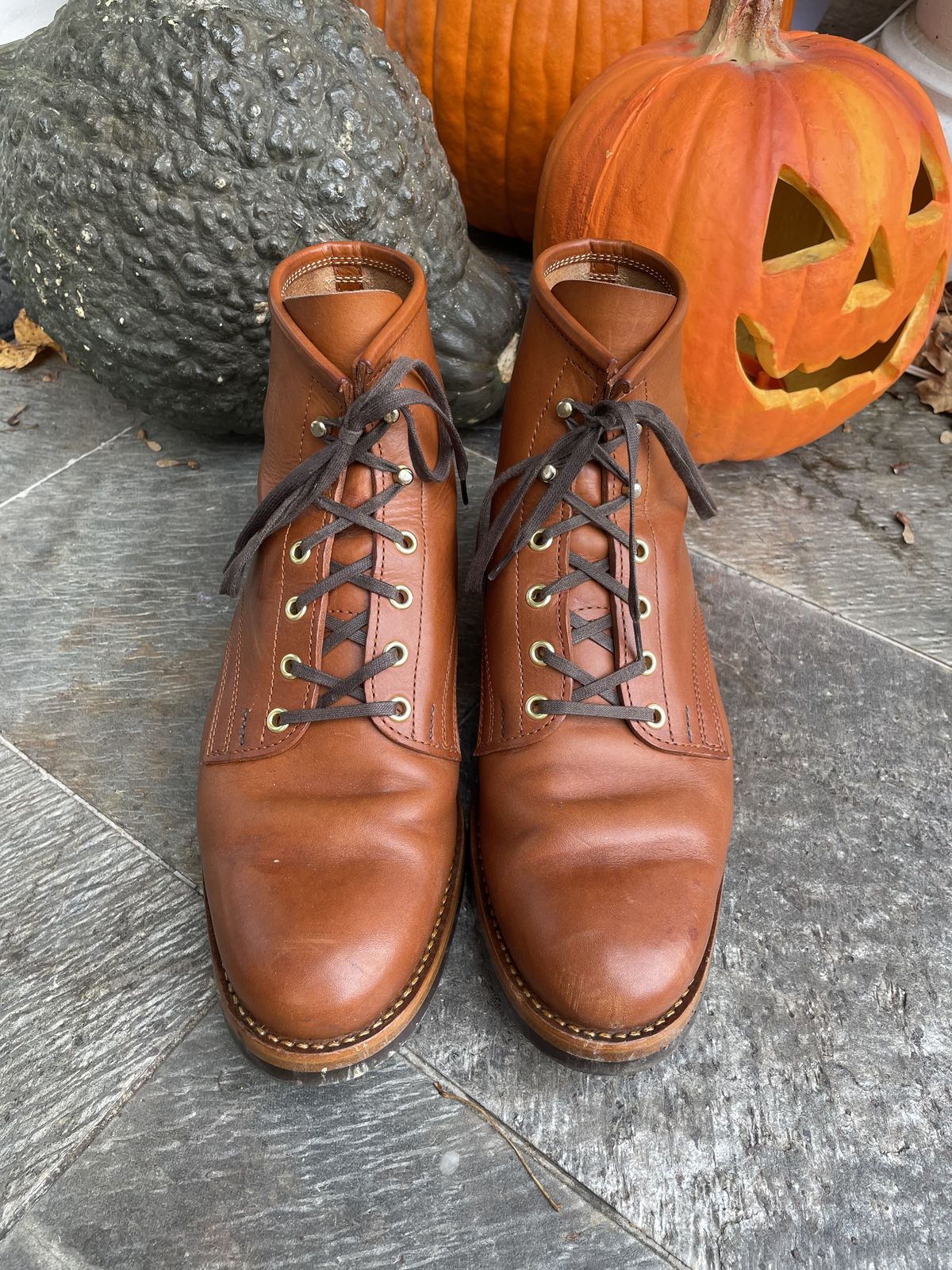 Photo by patinathunderdome on November 2, 2021 of the White Kloud Blucher.87 in Badalassi Carlo Cognac Minerva.