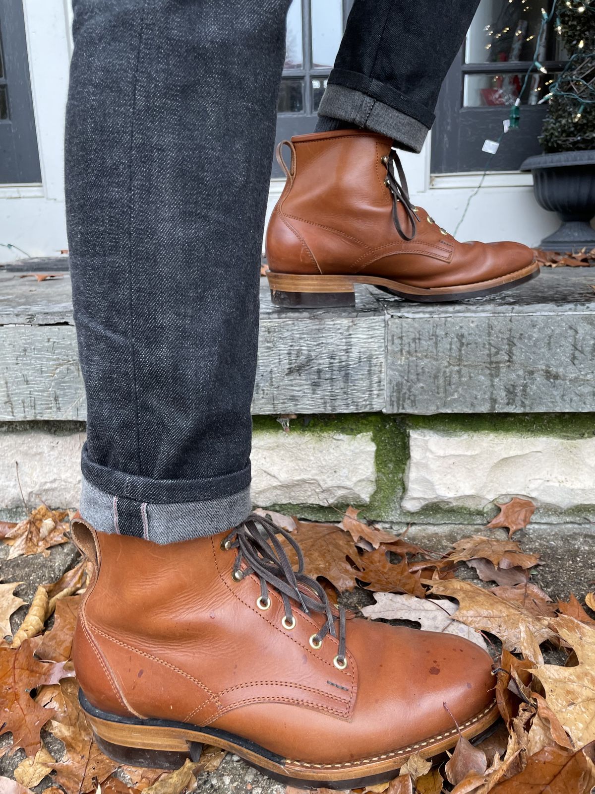 Photo by patinathunderdome on December 1, 2021 of the White Kloud Blucher.87 in Badalassi Carlo Cognac Minerva.