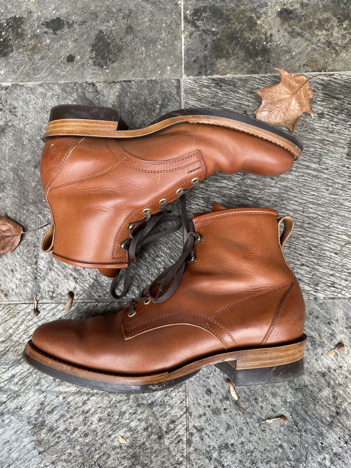 Photo by patinathunderdome on December 1, 2021 of the White Kloud Blucher.87 in Badalassi Carlo Cognac Minerva.