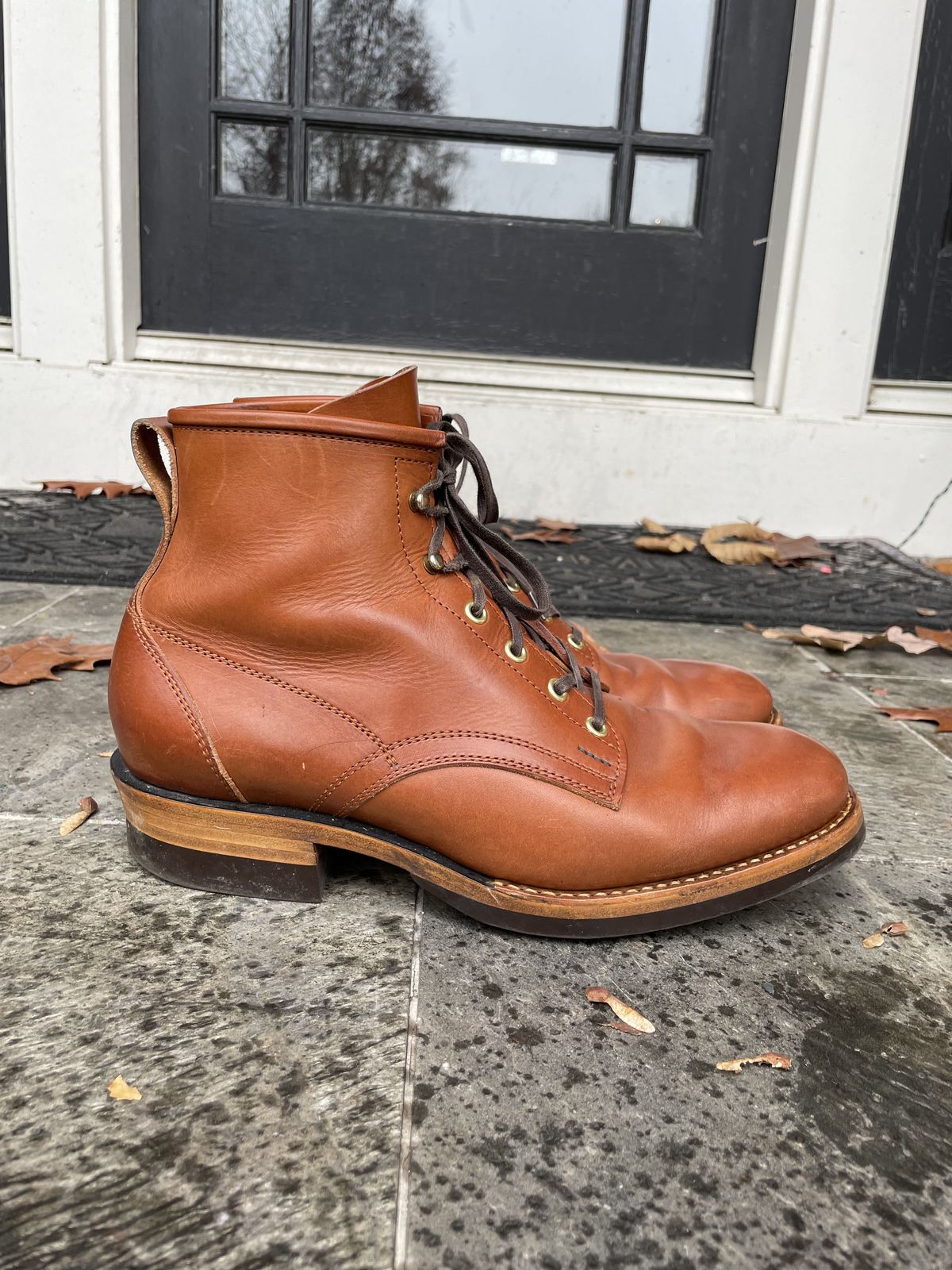 Photo by patinathunderdome on December 1, 2021 of the White Kloud Blucher.87 in Badalassi Carlo Cognac Minerva.