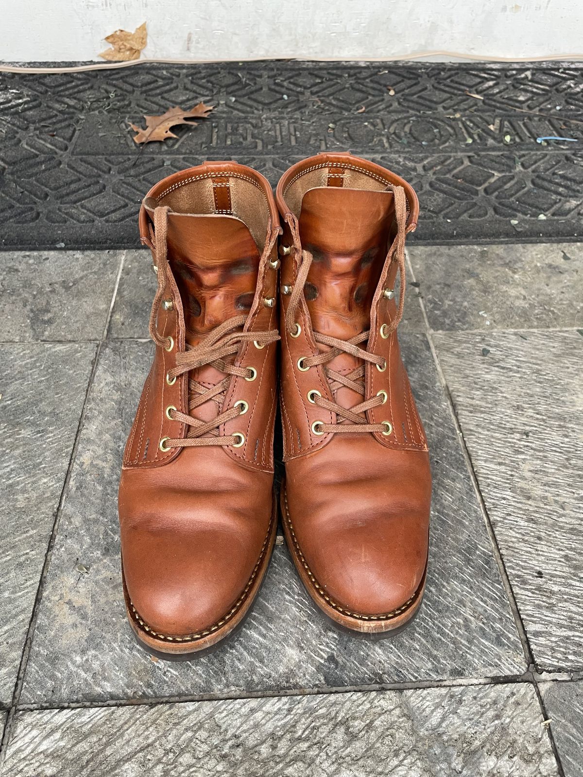 Photo by patinathunderdome on January 2, 2022 of the White Kloud Blucher.87 in Badalassi Carlo Cognac Minerva.
