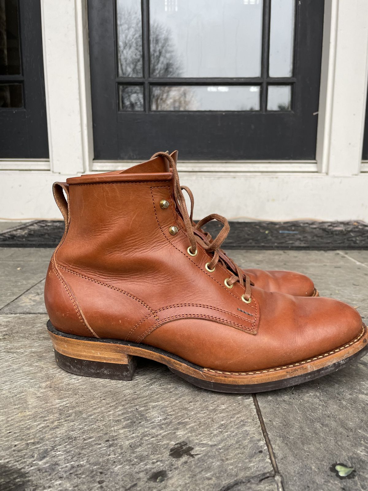 Photo by patinathunderdome on January 2, 2022 of the White Kloud Blucher.87 in Badalassi Carlo Cognac Minerva.