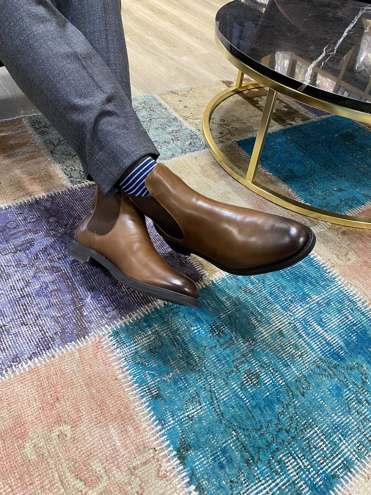 Photo by patinathunderdome on October 4, 2021 of the Allen Edmonds Nomad Chelsea in Coffee Calfskin.