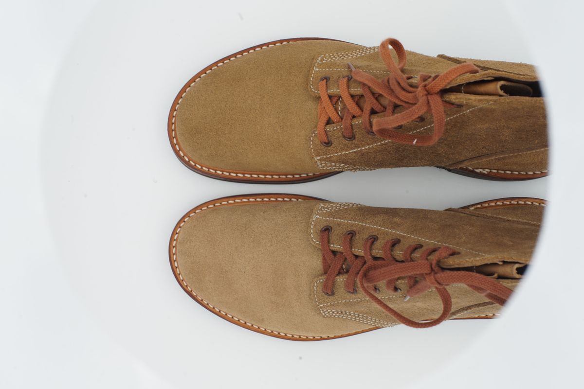 Photo by patinathunderdome on September 30, 2021 of the John Lofgren M-43 Service Shoes in Horween Natural Chromexcel Roughout.