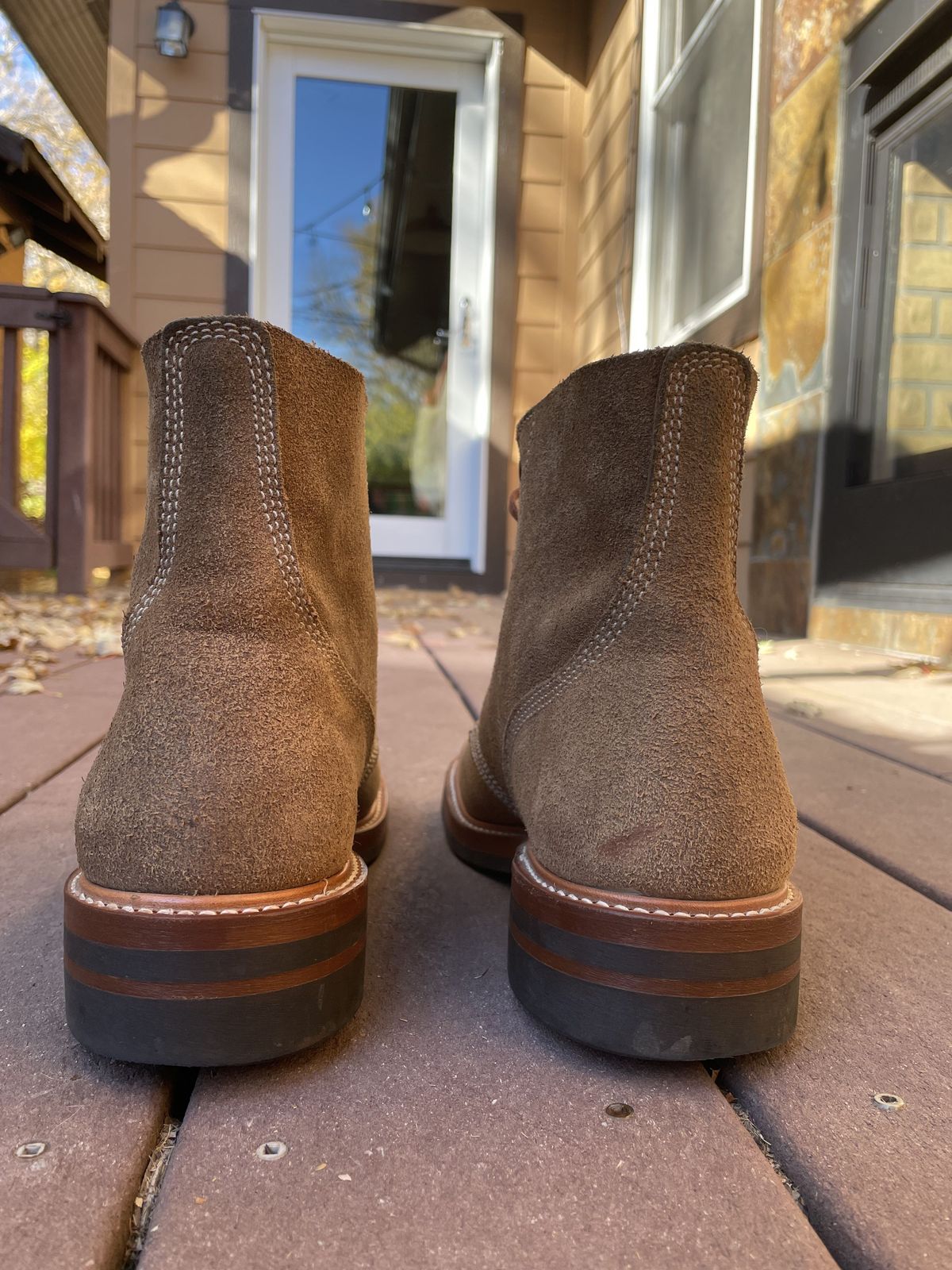 Photo by patinathunderdome on November 4, 2021 of the John Lofgren M-43 Service Shoes in Horween Natural Chromexcel Roughout.