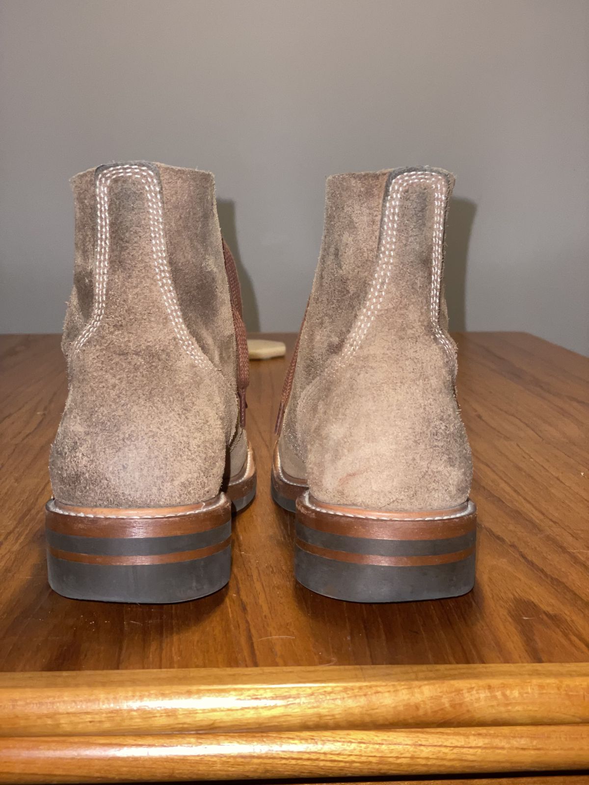 Photo by patinathunderdome on December 6, 2021 of the John Lofgren M-43 Service Shoes in Horween Natural Chromexcel Roughout.
