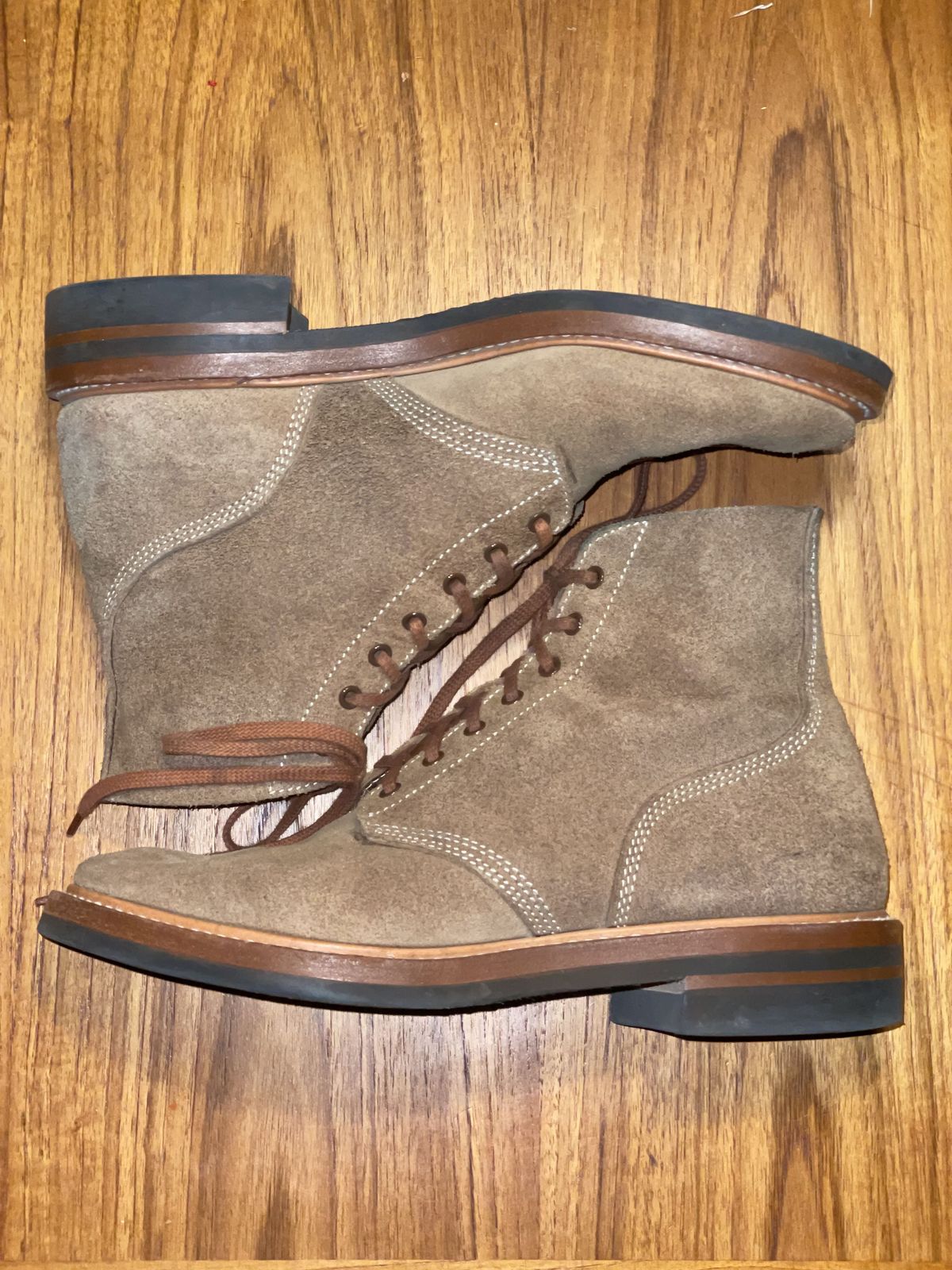 Photo by patinathunderdome on December 6, 2021 of the John Lofgren M-43 Service Shoes in Horween Natural Chromexcel Roughout.