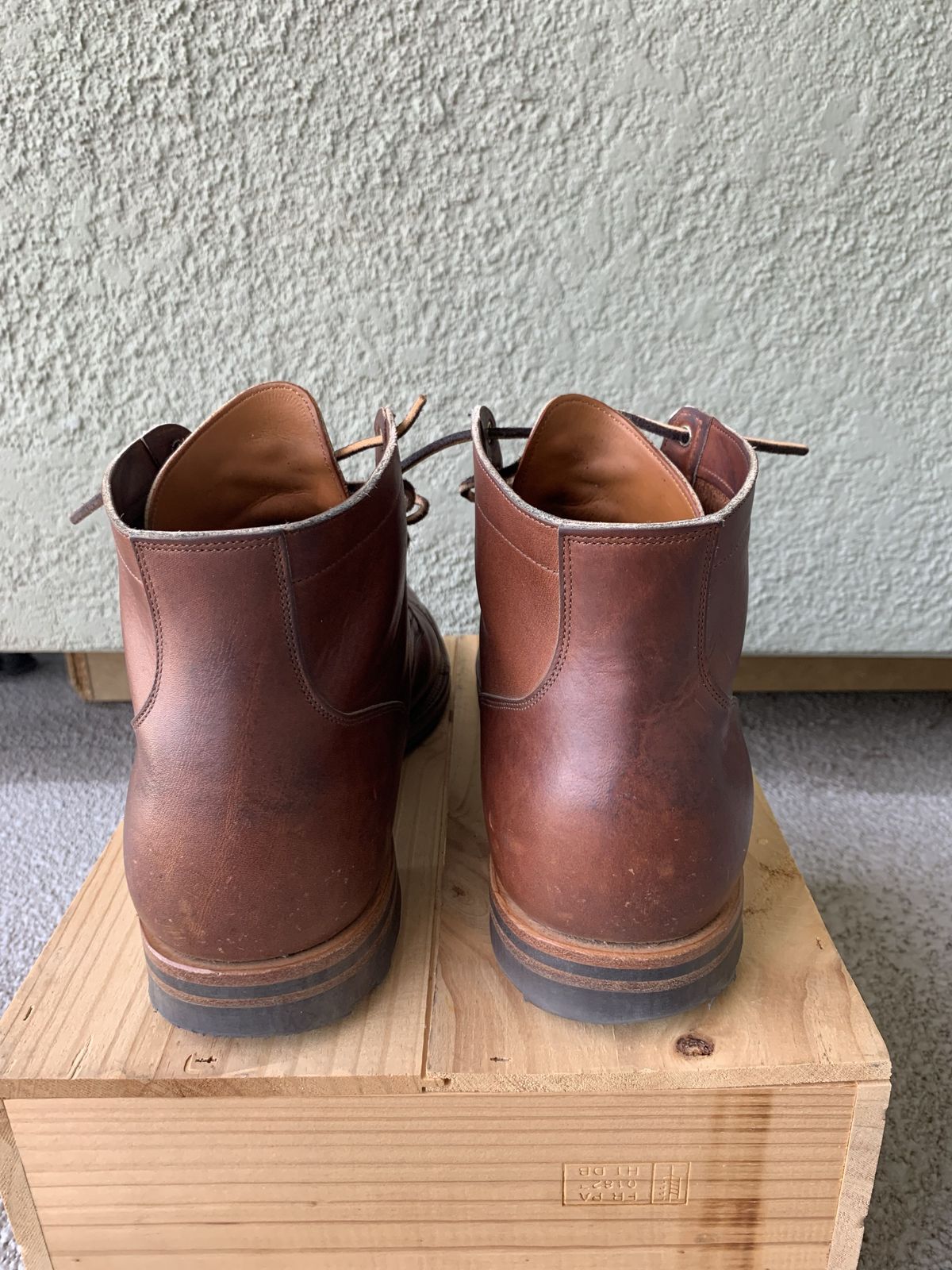 Photo by patinathunderdome on April 2, 2022 of the Viberg Service Boot in Horween Saddle Tan Chromepak.