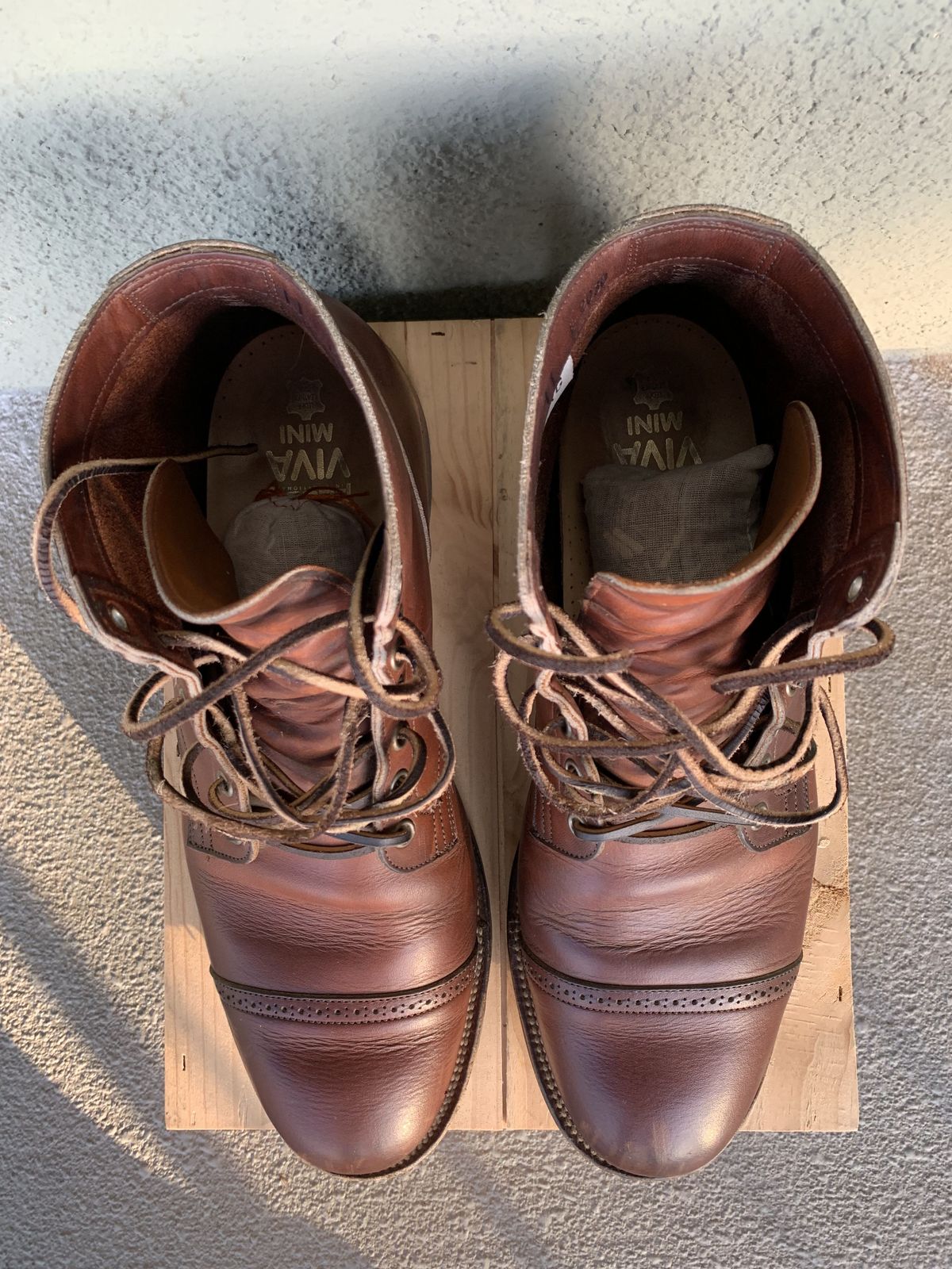 Photo by patinathunderdome on May 2, 2022 of the Viberg Service Boot in Horween Saddle Tan Chromepak.