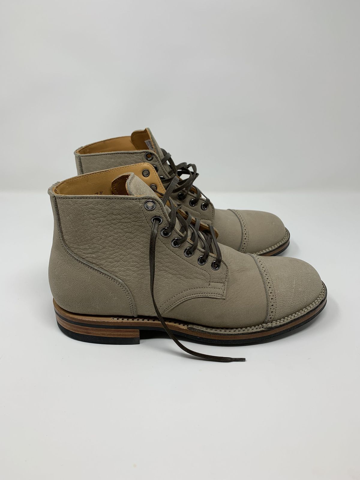 Photo by patinathunderdome on September 30, 2021 of the Viberg Service Boot in C.F. Stead Nomad Bokhara Nubuck.