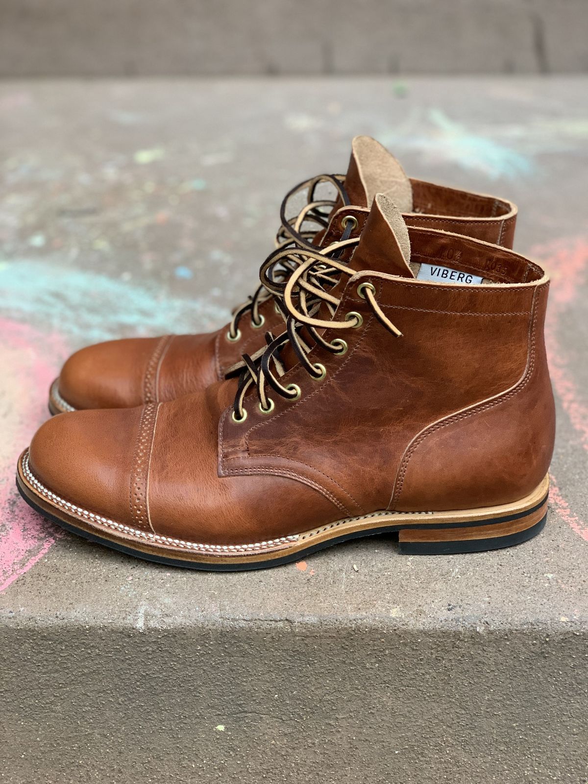 Photo by patinathunderdome on October 3, 2021 of the Viberg Service Boot in Horween Spice Dublin.