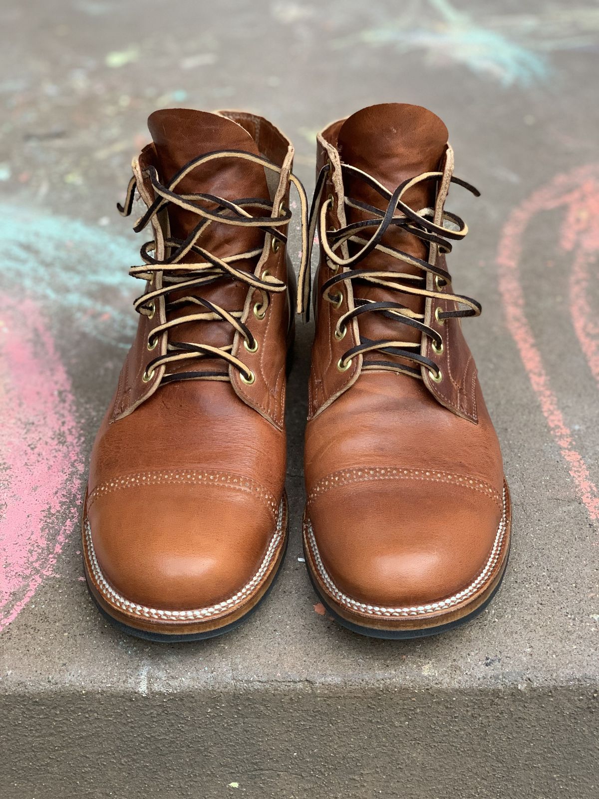 Photo by patinathunderdome on October 3, 2021 of the Viberg Service Boot in Horween Spice Dublin.