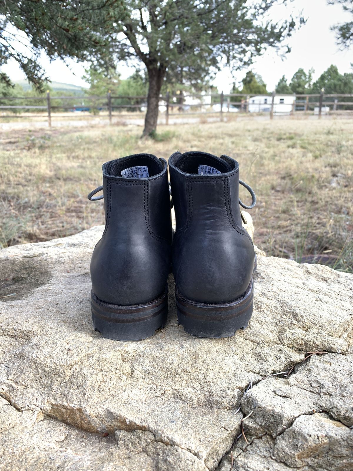 Photo by patinathunderdome on September 30, 2021 of the Viberg Service Boot in Maryam Noir Vitello Calf.