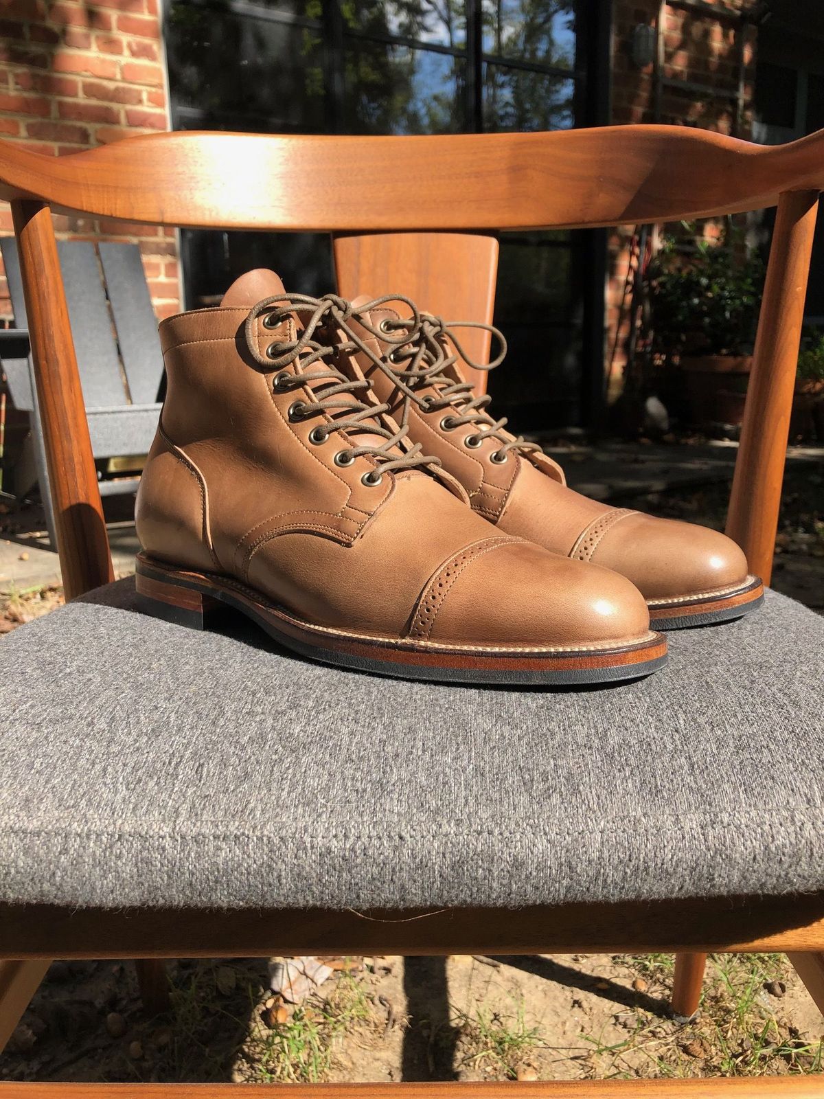 Photo by patinathunderdome on September 30, 2021 of the Viberg Service Boot in Horween Natural Chromexcel.