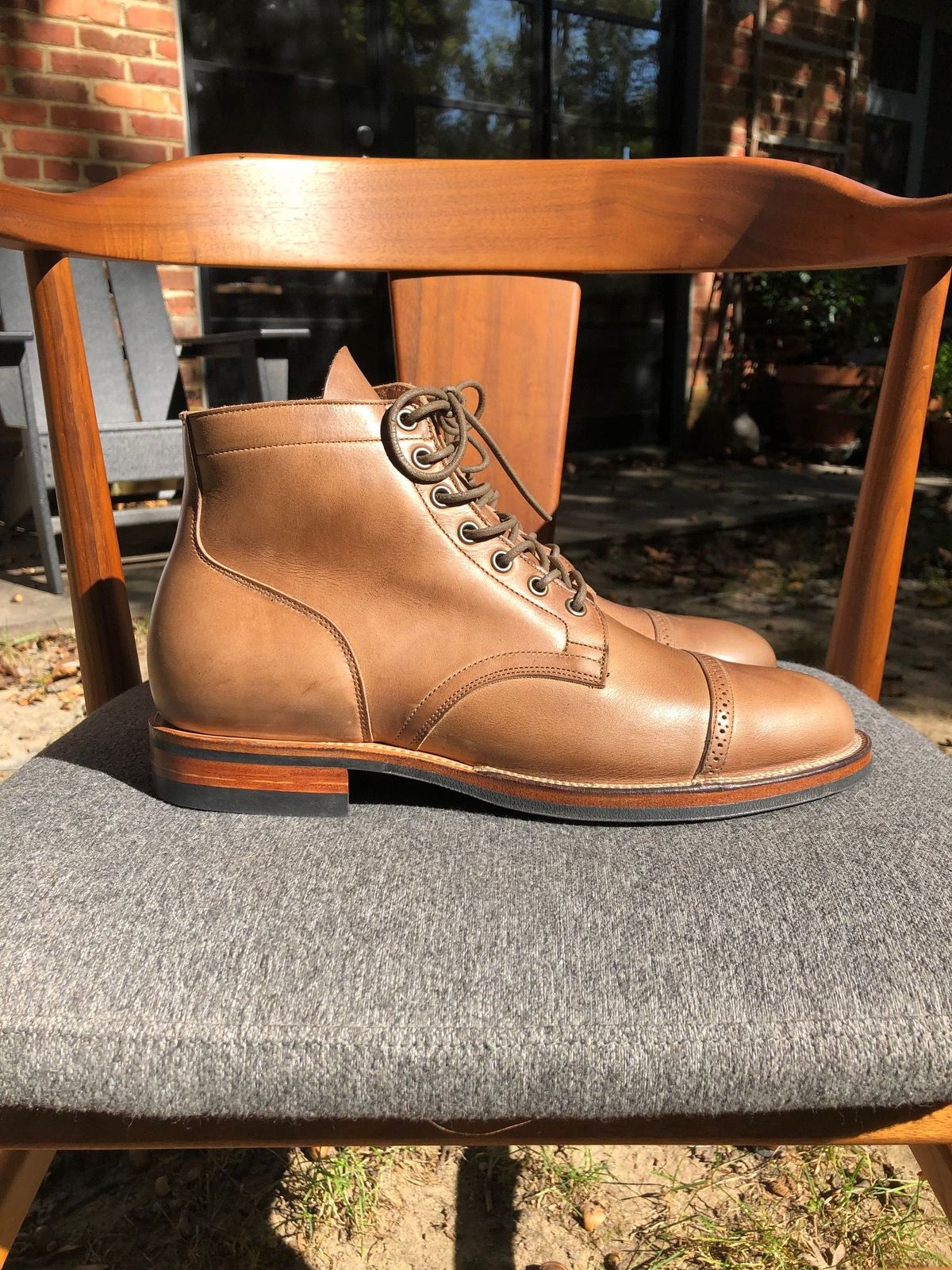Photo by patinathunderdome on September 30, 2021 of the Viberg Service Boot in Horween Natural Chromexcel.