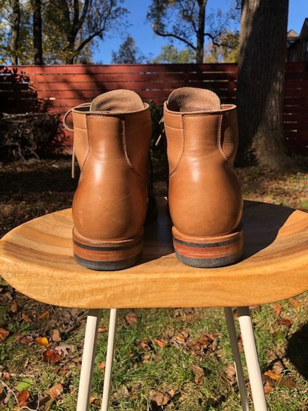 Photo by patinathunderdome on November 3, 2021 of the Viberg Service Boot in Horween Natural Chromexcel.