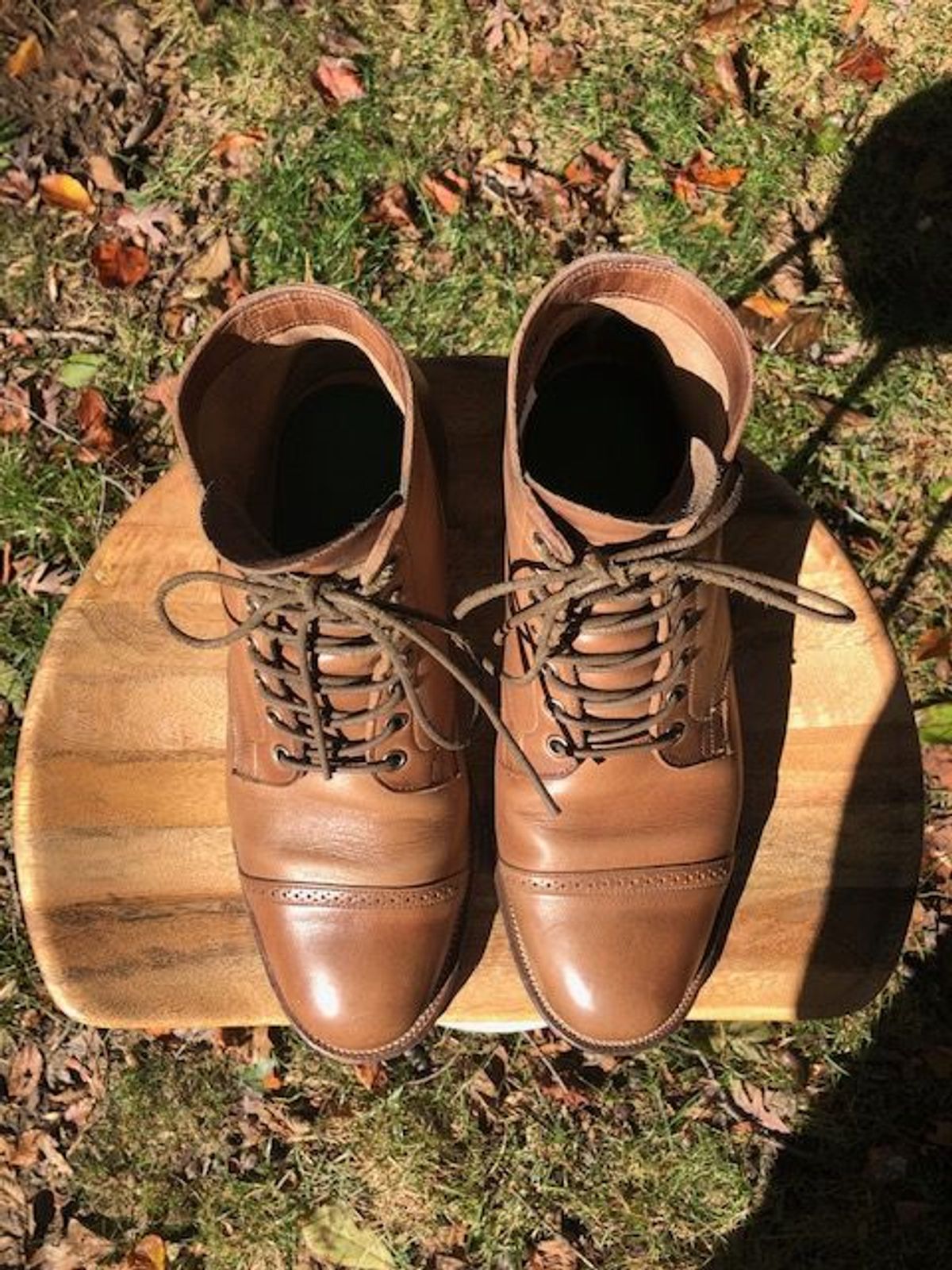 Photo by patinathunderdome on November 3, 2021 of the Viberg Service Boot in Horween Natural Chromexcel.