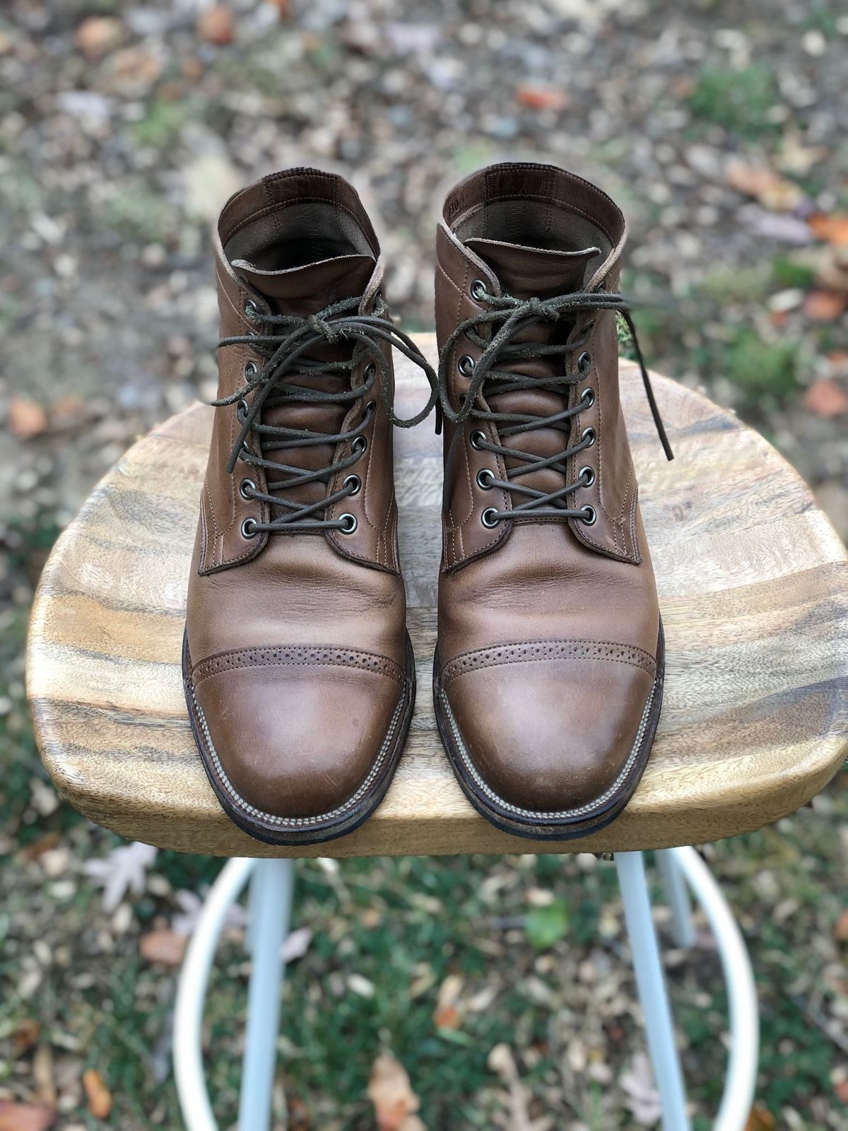 Photo by patinathunderdome on December 1, 2021 of the Viberg Service Boot in Horween Natural Chromexcel.