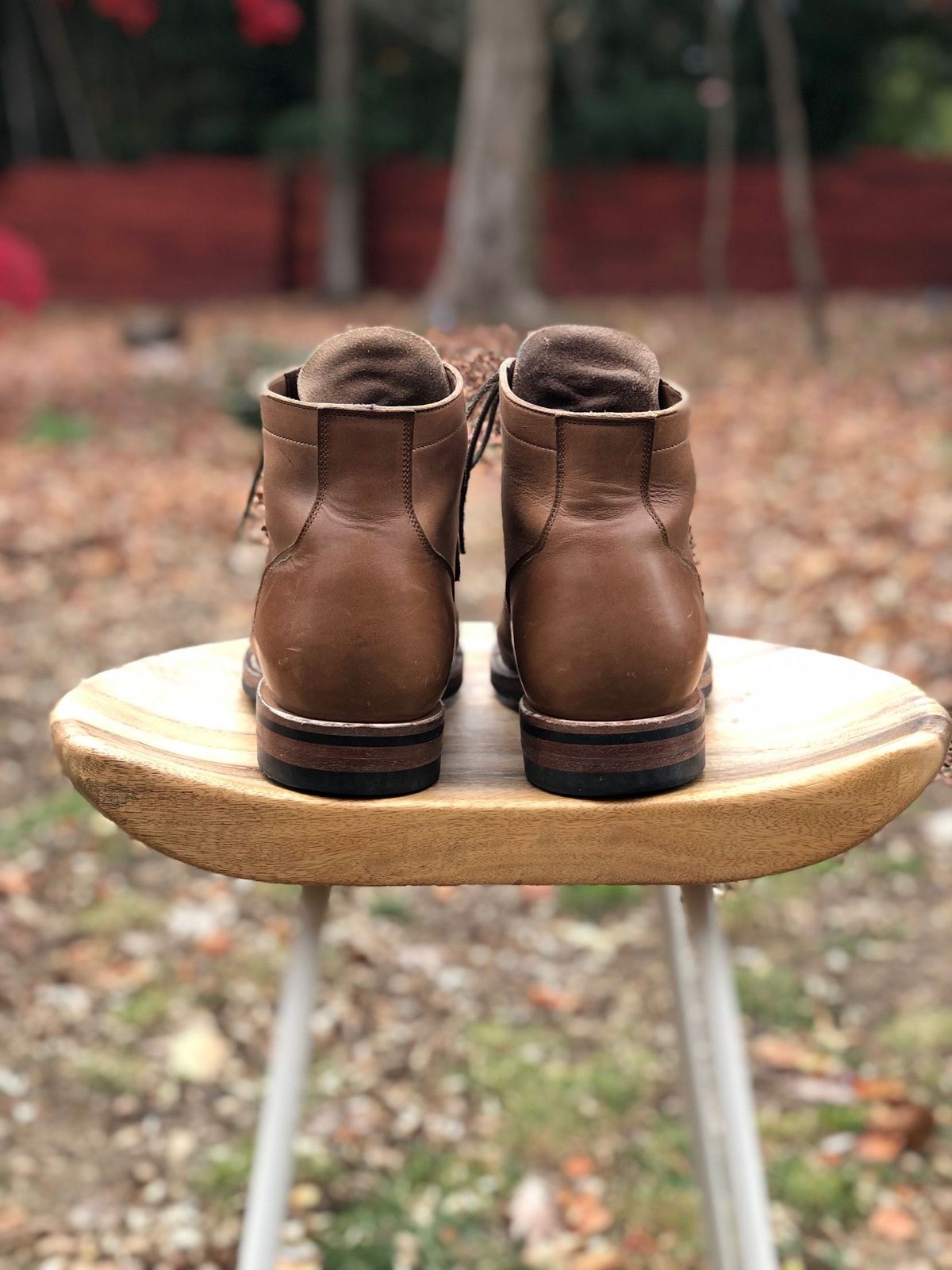 Photo by patinathunderdome on December 1, 2021 of the Viberg Service Boot in Horween Natural Chromexcel.