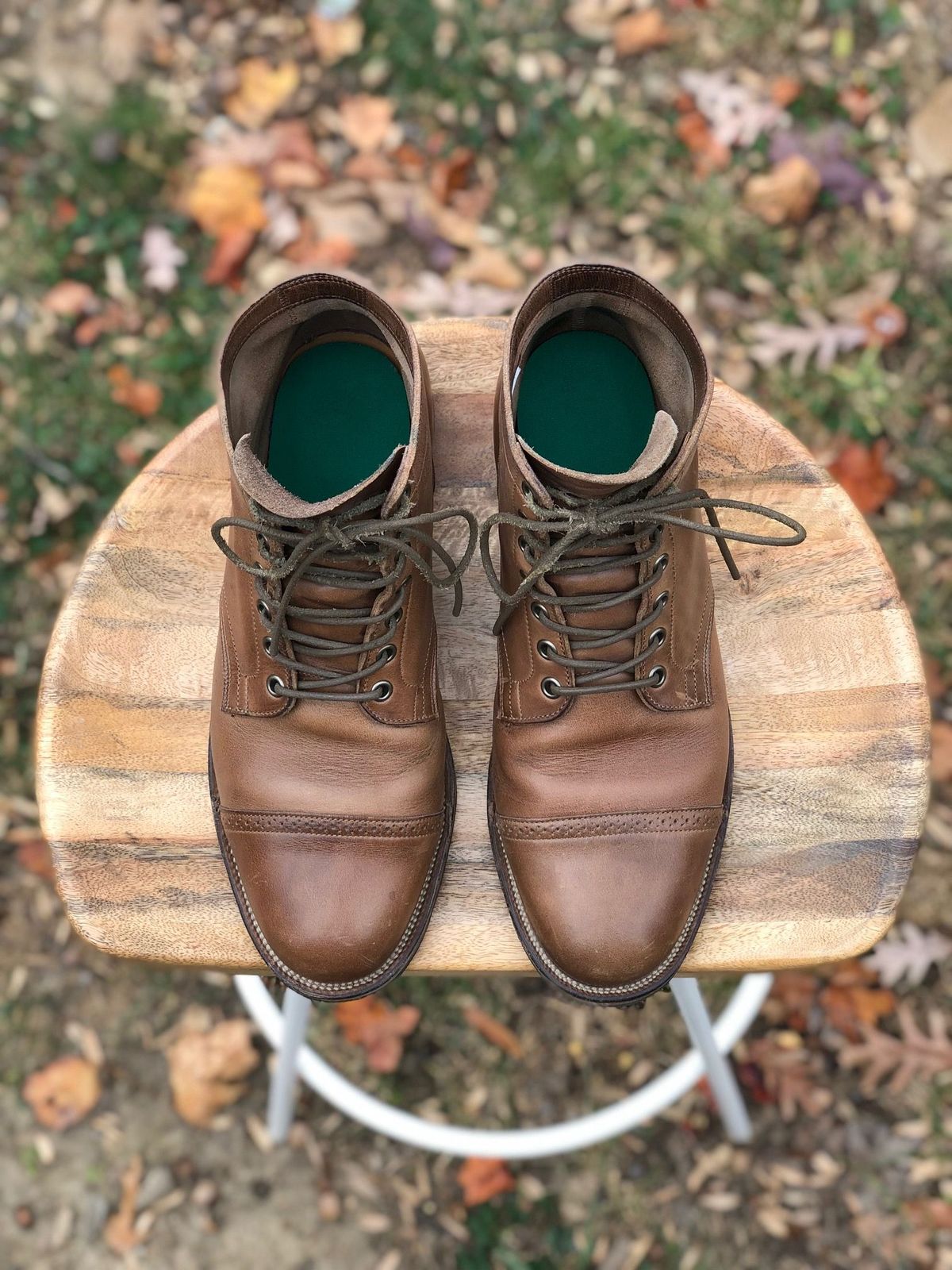 Photo by patinathunderdome on December 1, 2021 of the Viberg Service Boot in Horween Natural Chromexcel.